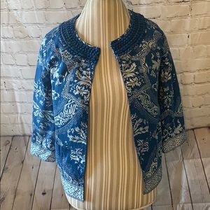 Chico’s cotton blazer with appliqué collar